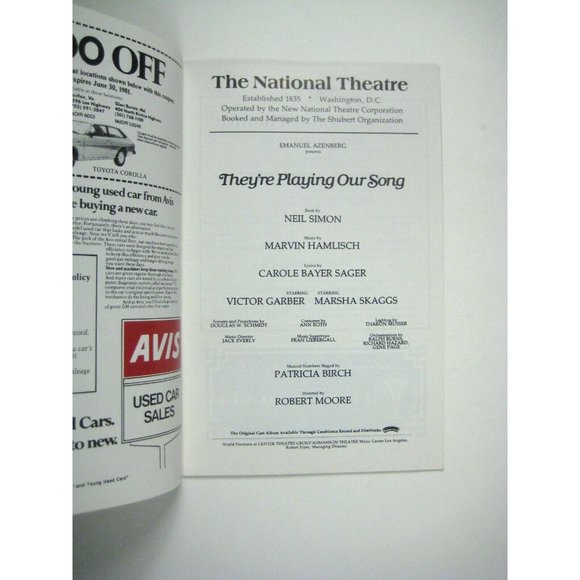 They're Playing Our Song Stagebill 1981 Neil Simon Victor Garber Marsha Skaggs - Picture 4 of 5